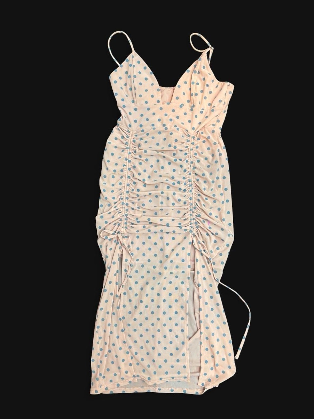 ✨NBD pink dress with blue polka dots, size XS✨